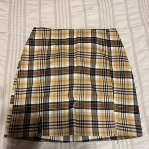 Love on a Hanger Checkered Mini Skirt in Yellow and Black